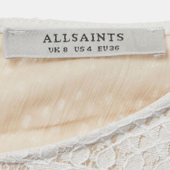 All Saints White Lace Sleeveless Mini Dress S - Picture 4 of 6
